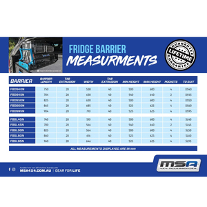 MSA 4x4 Drop Down Fridge Slide Barrier to suit DS45