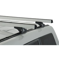 Rhino HD RLTP Trackmount Silver 3 Bar Roof Rack for MITSUBISHI Pajero NS-NX 4dr 4WD LWB 11/06 On