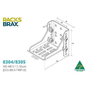 RacksBrax HD Adjustable Bracket (Short Double)