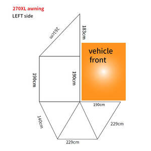 Campboss 4x4 - Shadow 270 Awning with Rear Opening for RTT