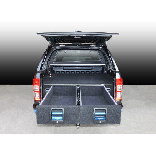 MSA 4x4 Fitted Double Drawers Kit E1350-BT50-COM-RNGR to suit Ford Ranger Dual Cab