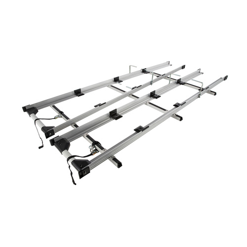 Rhino Multislide Double Ladder Rack System for VOLKSWAGEN Crafter  2dr Van MWB (High Roof) 2/07 to 12/17