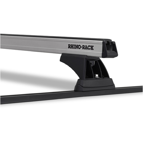 Rhino HD RCH Trackmount Black 2 Bar Roof Rack for MITSUBISHI Pajero NM - NP 4dr 4WD LWB 5/00 to 10/06