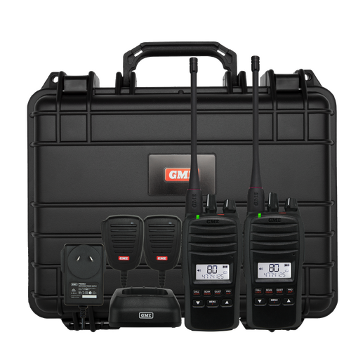 GME - 5/1 Watt IP67 UHF CB Handheld Radio-Twin Pack