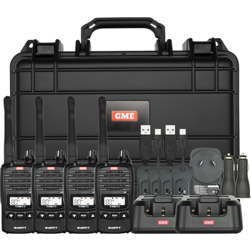 GME - 2 Watt UHF CB Handheld Radio - Quad Pack